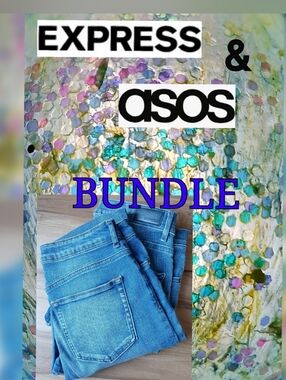 ASOS Express BUNDLE High Rise Women’s Jeans - Mid Blue Denim Size 10
